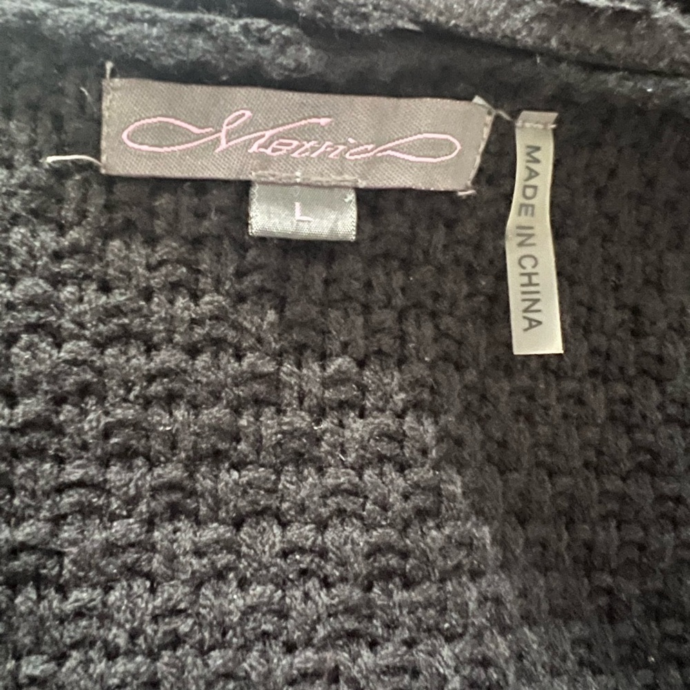🔥🔥Metric Faux Fur And Sweater Open Front Vest With Pockets Size Large - Picture 4 of 5